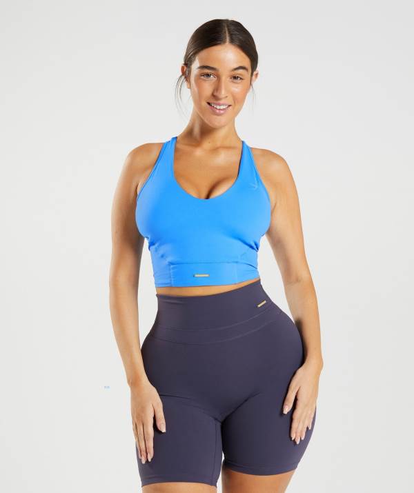 Damske Tielko Gymshark Whitney Crop Modre | PX0297485